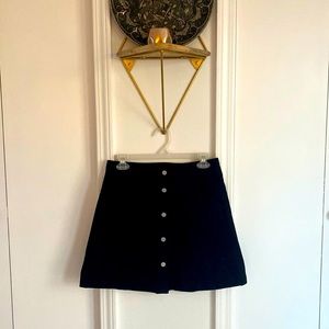 H&M black skirt with silver snap front closure